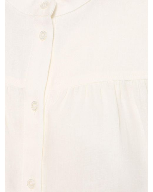 Weekend by Maxmara White Carnia Embroidered Linen Shirt