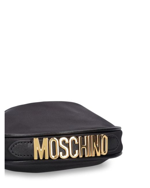Bolso de nylon con bolsillos Moschino de color Black