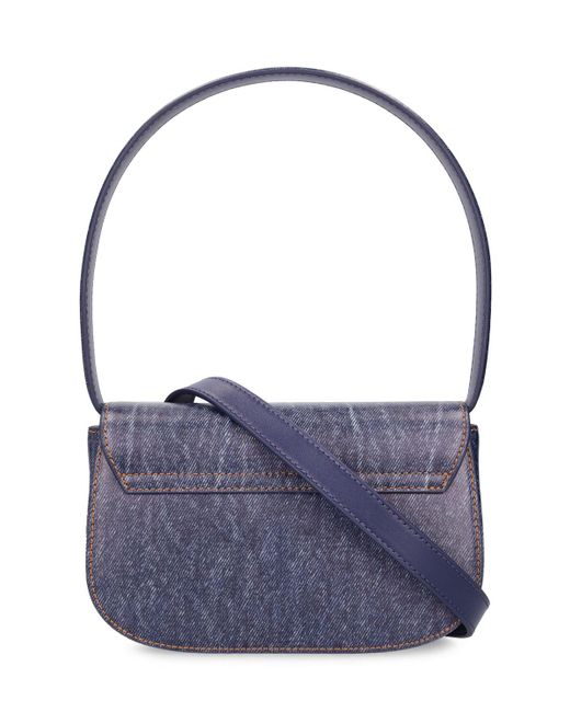 DIESEL Blue 1Dr Printed Leather Shoulder Bag for men
