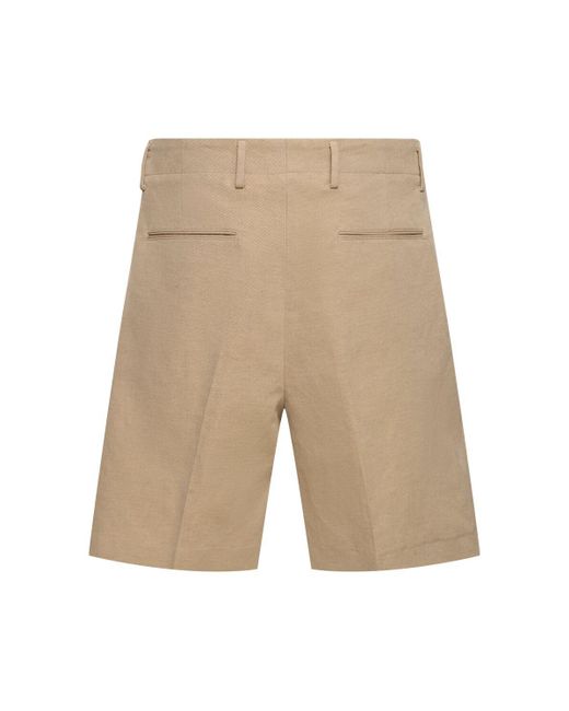 Loro Piana Natural Joetsu Cotton & Linen Bermuda Shorts for men