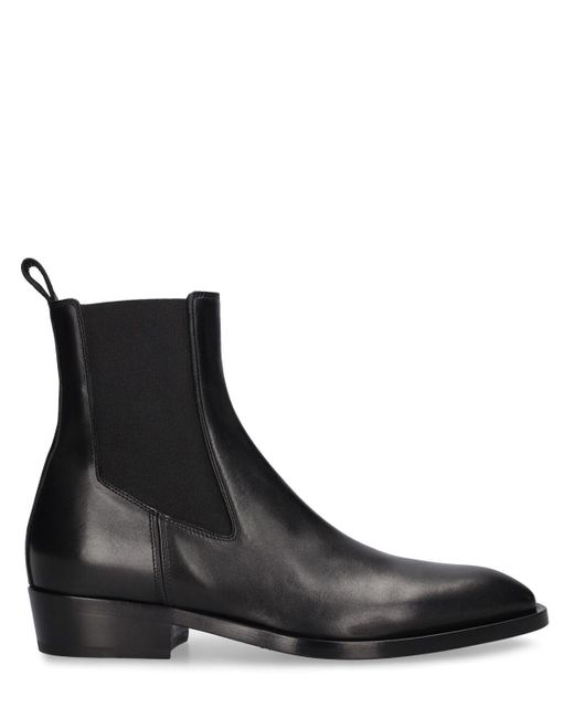 Mattia Capezzani Black Gaucho Leather Texan Boots for men