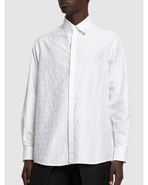 Valentino White Toile Iconographe Cotton Shirt for men