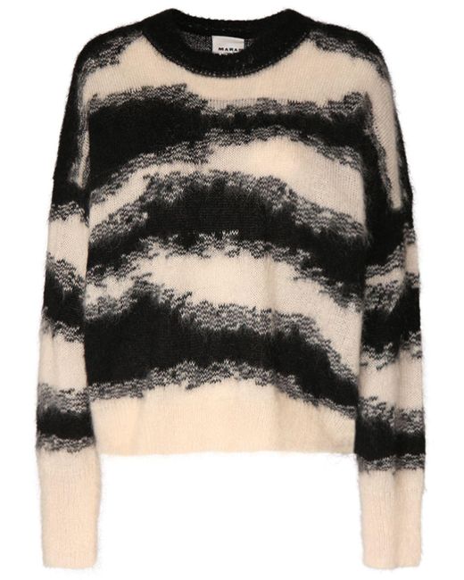 Isabel Marant Black Stricksweater Aus Mohairmischung "sawyer"