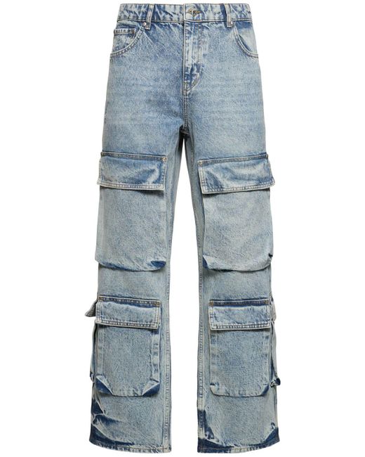 Jeans cargo r3ca in denim di Represent in Blue da Uomo