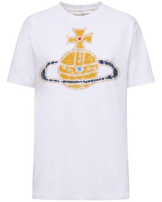 Vivienne Westwood White Time Machine Classic Logo Print T-Shirt