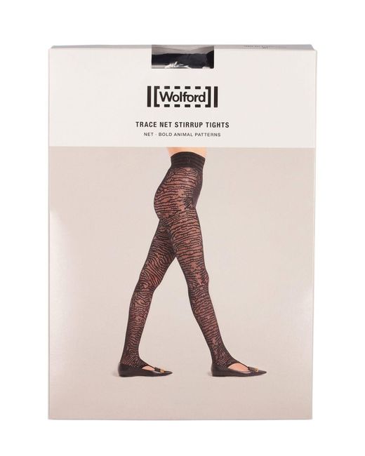 Wolford Trace Net Stirrup Tights in Pink | Lyst