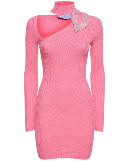 Robe courte en coton GIUSEPPE DI MORABITO en coloris Pink