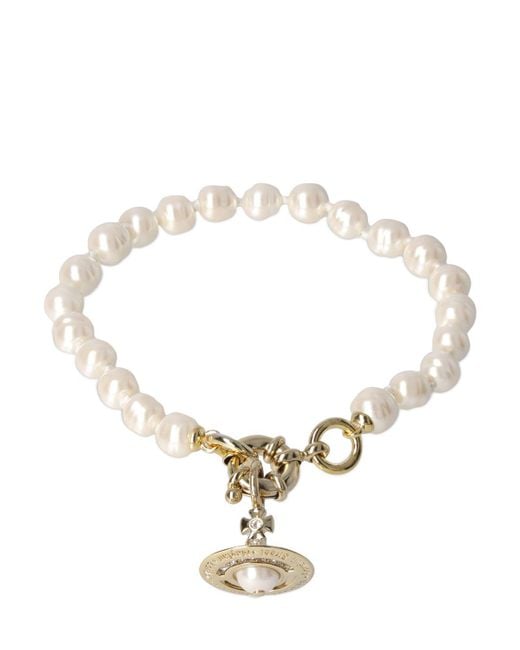 Vivienne Westwood Metallic Aleksa Imitation Pearl Bracelet