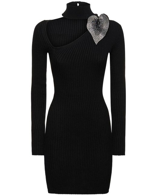 GIUSEPPE DI MORABITO Black Cotton Mini Dress