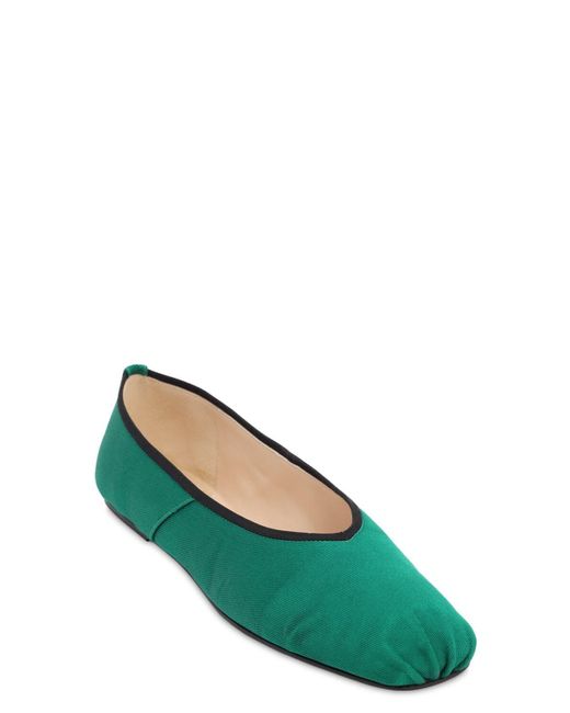 The Row Ballet Square-toe Satin Flats in Green - Save 40% - Lyst