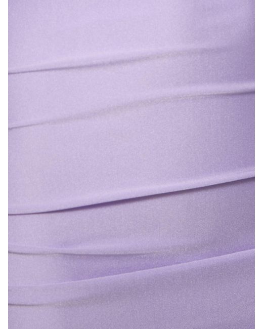 Vestido corto de lycra brillante ANDAMANE de color Purple