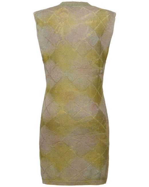 Vivienne Westwood Green Pearl Sleeveless Knit Hemp Midi Dress