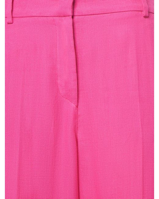 Weekend by Maxmara Pink Malizia Linen Canvas Wide Pants