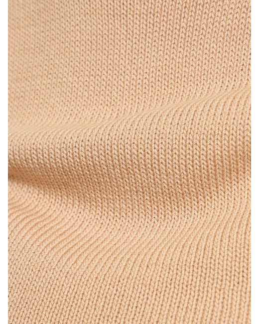 Ermanno Scervino Natural Cotton Knit Turtleneck Sleeveless Top