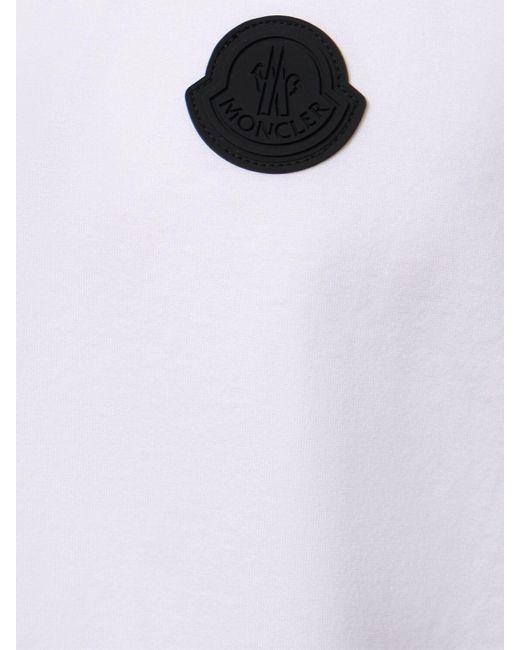 T-shirt in cotone con logo di Moncler in White da Uomo