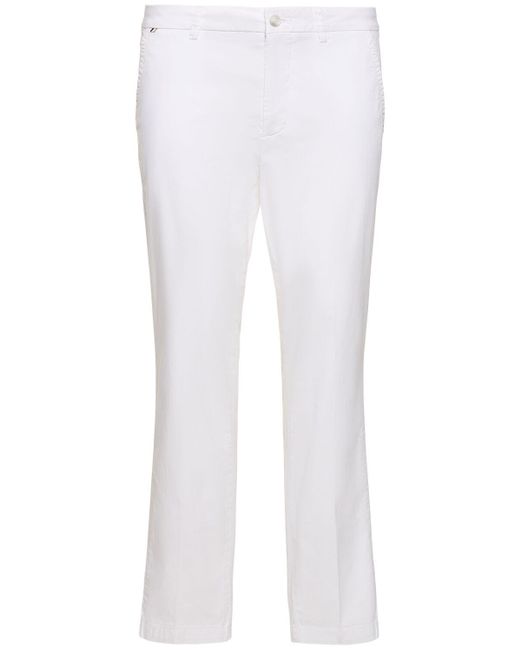 Pantaloni kaiton in cotone stretch di Boss in White da Uomo