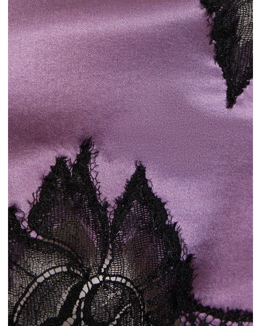 Fleur du Mal Purple Silk & Lace Bandeau Top
