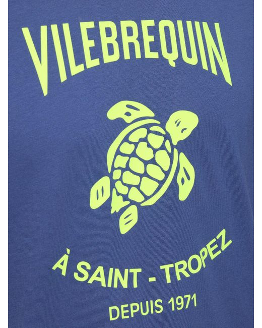 Vilebrequin Blue Logo Print Cotton Jersey T-shirt for men