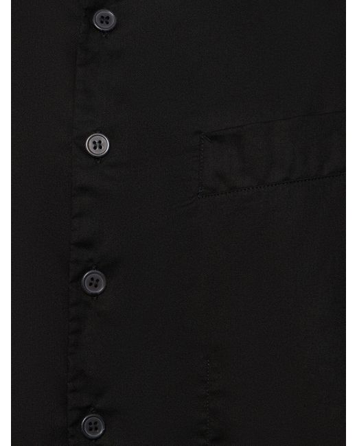 Chemise boxy en sergé de coton drapé Yohji Yamamoto en coloris Black