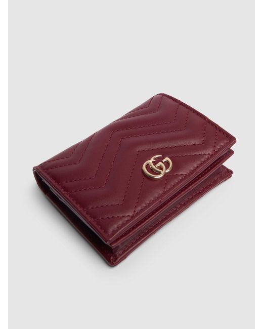 Gucci Purple gg Marmont Leather Card Case