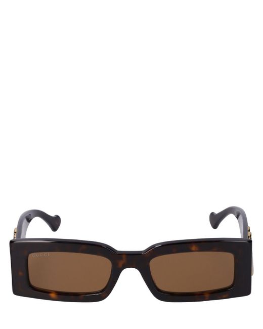 Square-frame sunglasses in black acetate | GUCCI® US