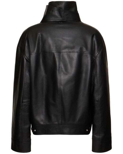 Courreges Black Leather Motorcycle Jacket