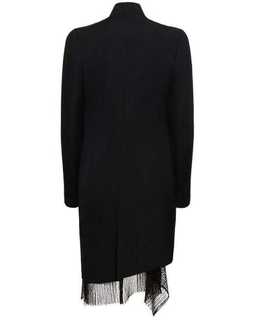 Giacca asimmetrica in gabardina di lana di Yohji Yamamoto in Black