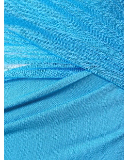 Christopher Esber Blue Magnetica Asymmetric Midi Dress