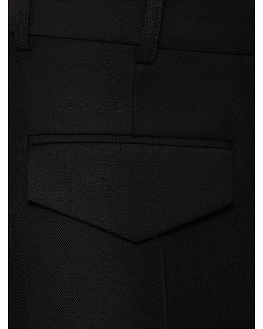 Victoria Beckham Black Reverse Front Wool Blend Pants