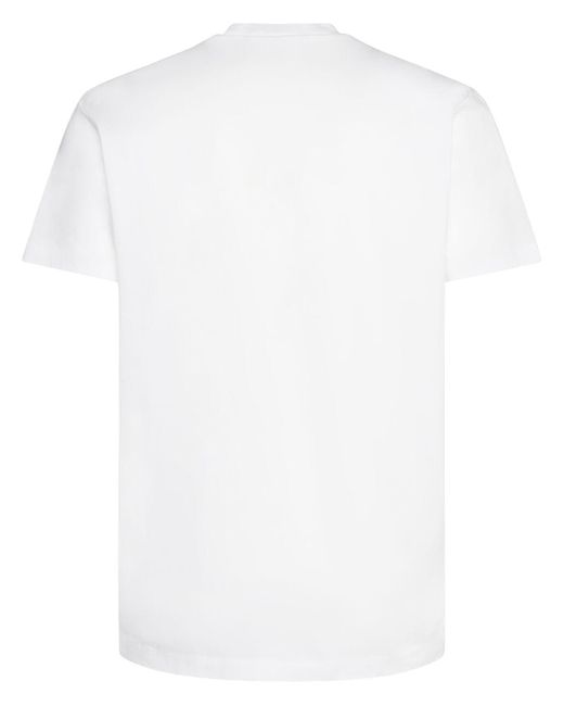 DSquared² White Rocco Siffredi Print Cotton T-shirt for men