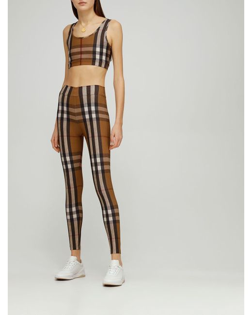 Burberry Synthetic Vintage Check-print leggings - Lyst