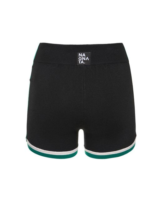 Nagnata Black Retro Wool Blend Shorts
