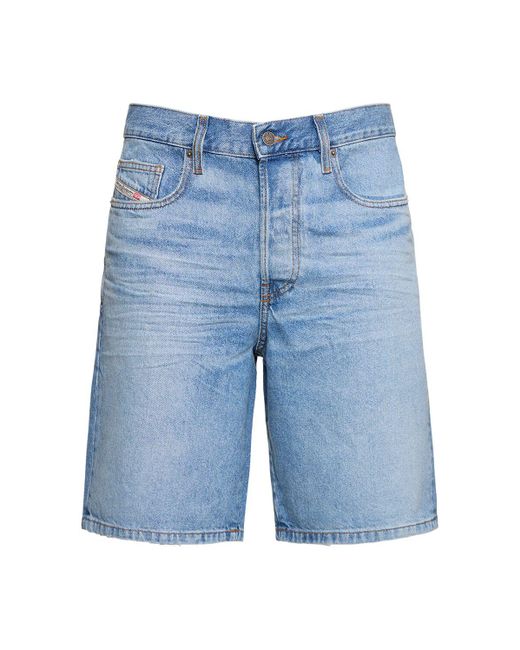 DIESEL Blue Regular Viscose Denim Shorts for men