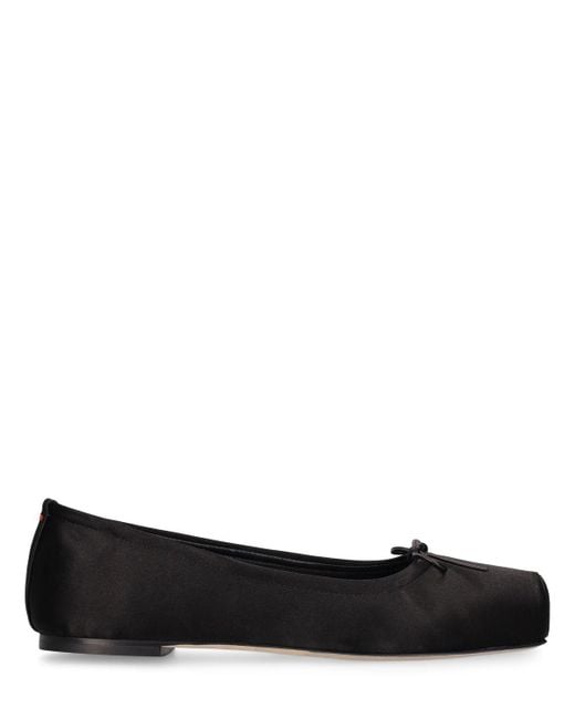 Chaussures plates en satin gabriella 5 mm Aeyde en coloris Black