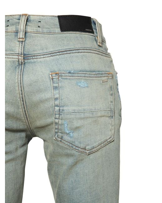 Amiri 27cm Flared Stack Cotton Denim Jeans in Blue for Men - Lyst