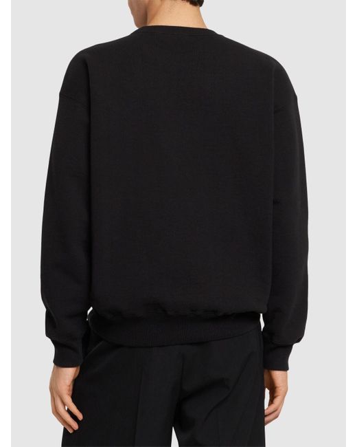 Auralee Black Cotton Knit Sweatshirt for men