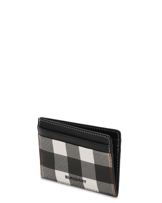 Porta Carte Di Credito Kier In E-canvas Check da Uomo di Burberry in Nero |  Lyst