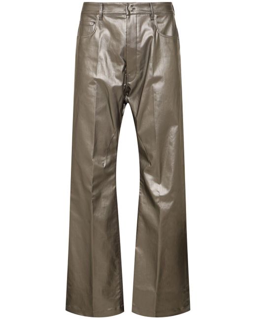 Jeans anchos de denim de algodón Rick Owens de hombre de color Gray