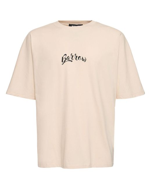Barrow Natural Bear Printed Cotton T-shirt for men