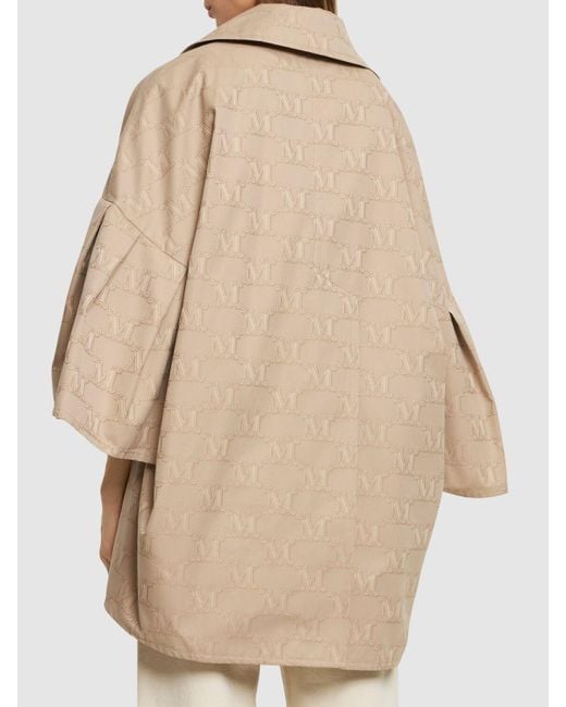 Max Mara Natural Jacquard-cape Mit Logo "tenente"