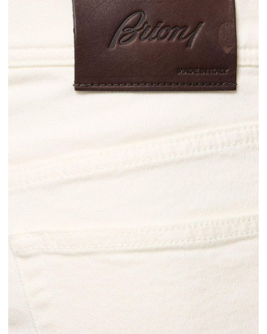 Jeans de denim de algodón stretch Brioni de hombre de color White