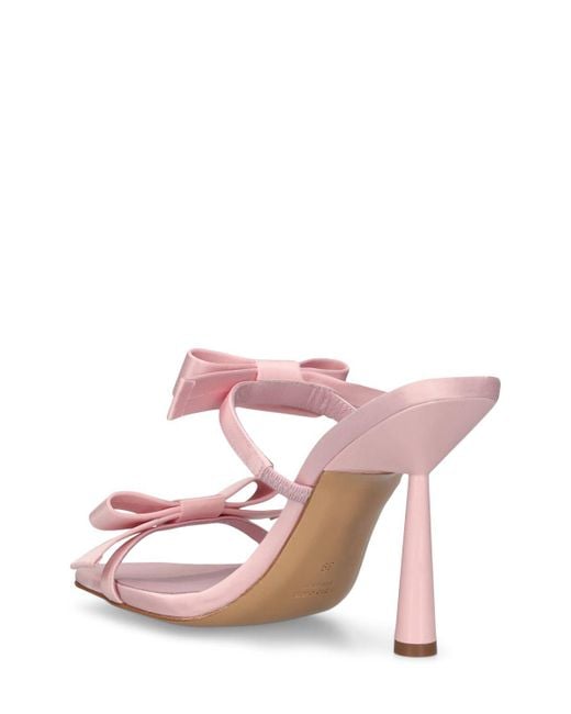 Gia Borghini Pink 100mm Galantine Satin Mule Sandals
