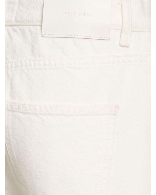 Loulou Studio White Samur Cotton Denim Jeans