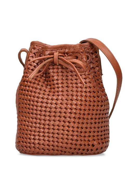 Bembien Isabelle Handwoven Leather Bucket Bag in Brown | Lyst