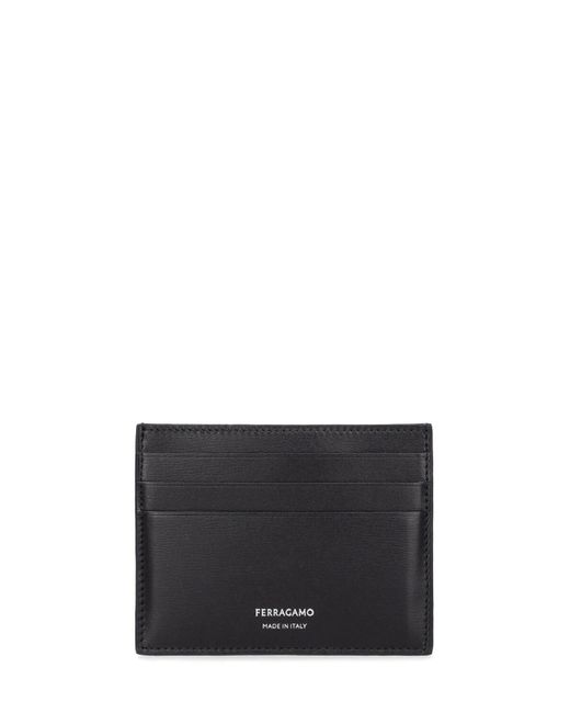 メンズ Ferragamo レザーカードホルダー Black