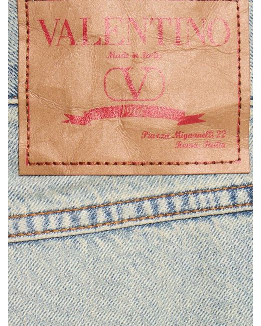 Valentino Blue V Detail Denim Loose Jeans for men