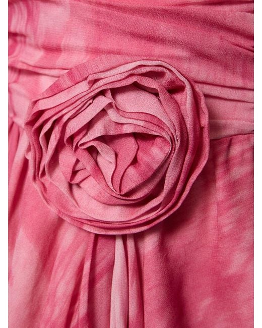 Vestido corto de viscosa fruncida Blumarine de color Pink