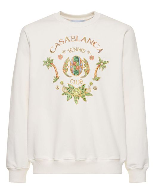 Casablancabrand White Joyaux D'afrique Cotton Sweatshirt for men