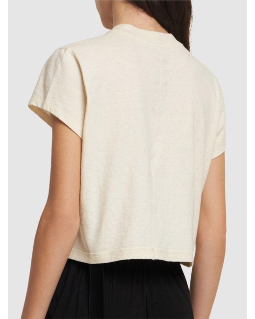 Rick Owens Natural Level T Cropped Cotton T-Shirt