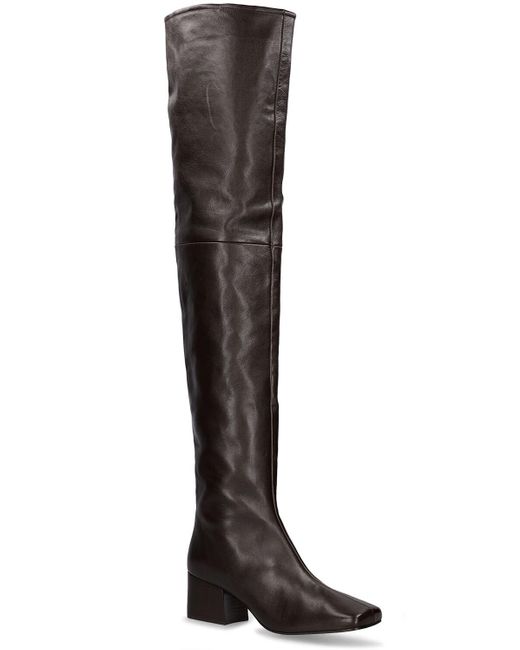 Lemaire Black 55Mm Leather Over-The-Knee Boots